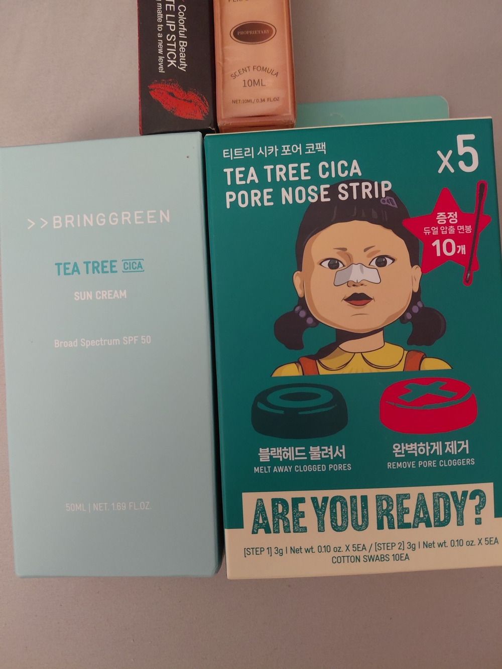 K-Beauty & Skincare Mystery Bundle | BRINGGREEN Sun Cream & Pore Strips CICA